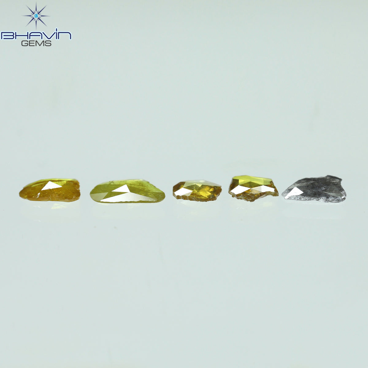 0.71 CT/5 Pcs Natural Rosecut Polki Diamond Fancy Color Clarity I3 (6.26 MM)