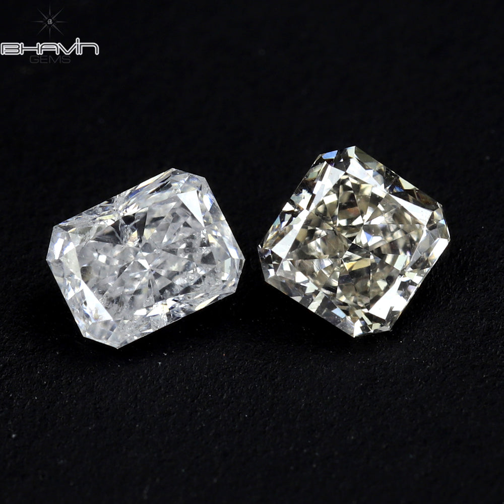 0.36 CT/2 ピース ラディアント ダイヤモンド ホワイト カラー ナチュラル ルース ダイヤモンド クラリティ VS-SI (3.96 MM)