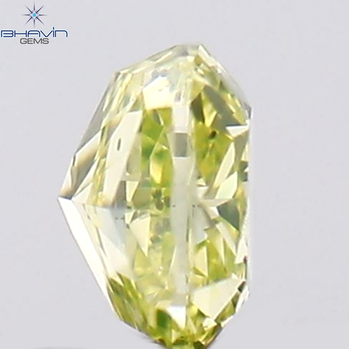 0.14 CT Natural Cushion Diamond Greenish Yellow Color Clarity SI1 (2.94 MM)