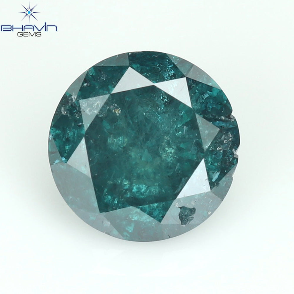 0.61 CT ラウンド ダイヤモンド 天然ダイヤモンド ブルー カラー I3 クラリティ (5.22 MM)