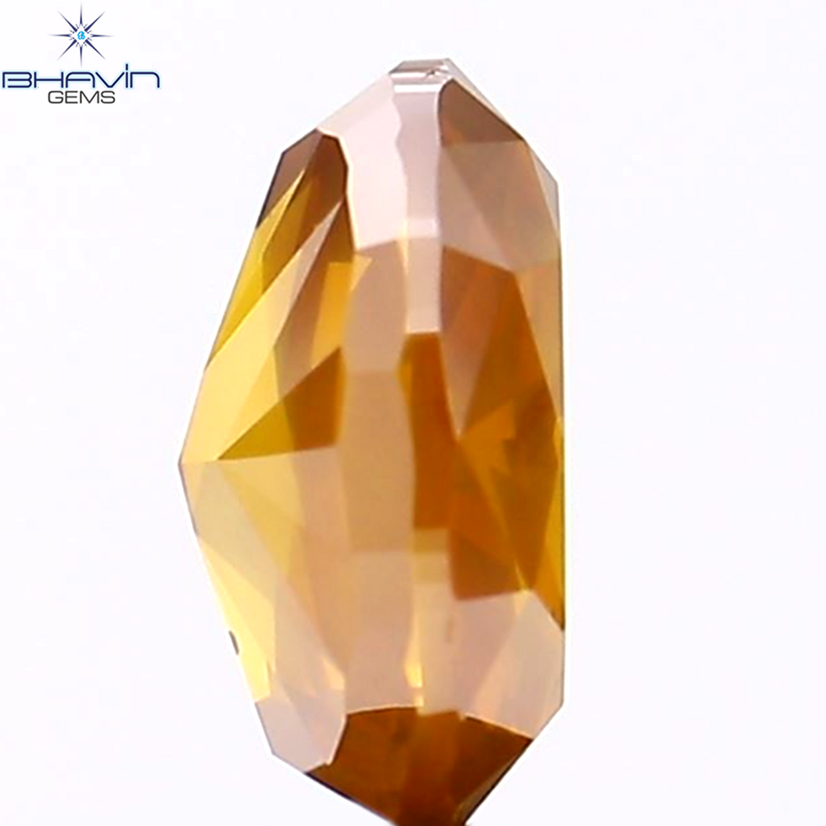 1.03 CT Natural Oval Diamond Enhanced Orange Yellow Color Clarity SI2 (6.80 MM)
