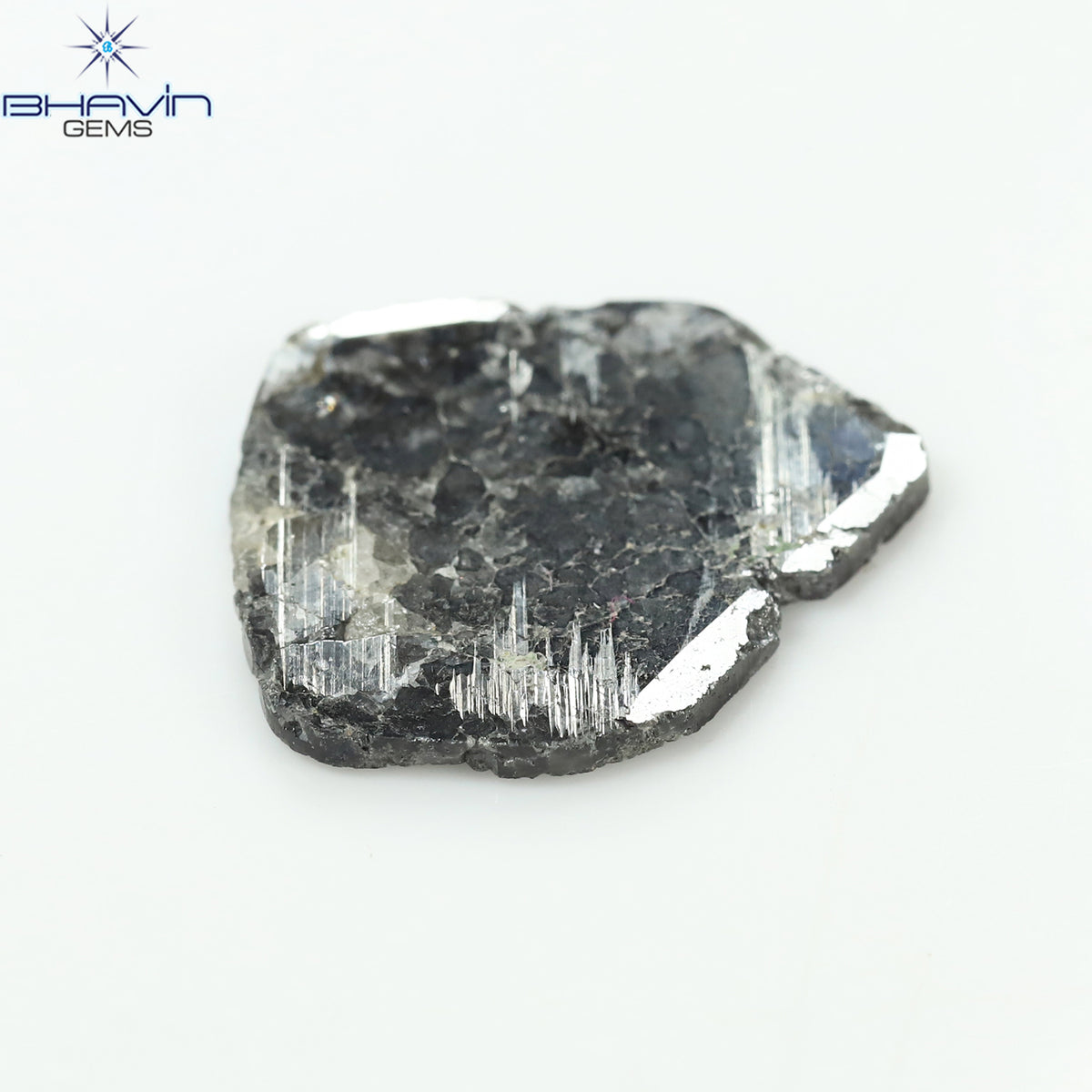 5.45 CT Natural Slice Diamond Salt And Pepper Color Clarity I3 (18.41 MM)