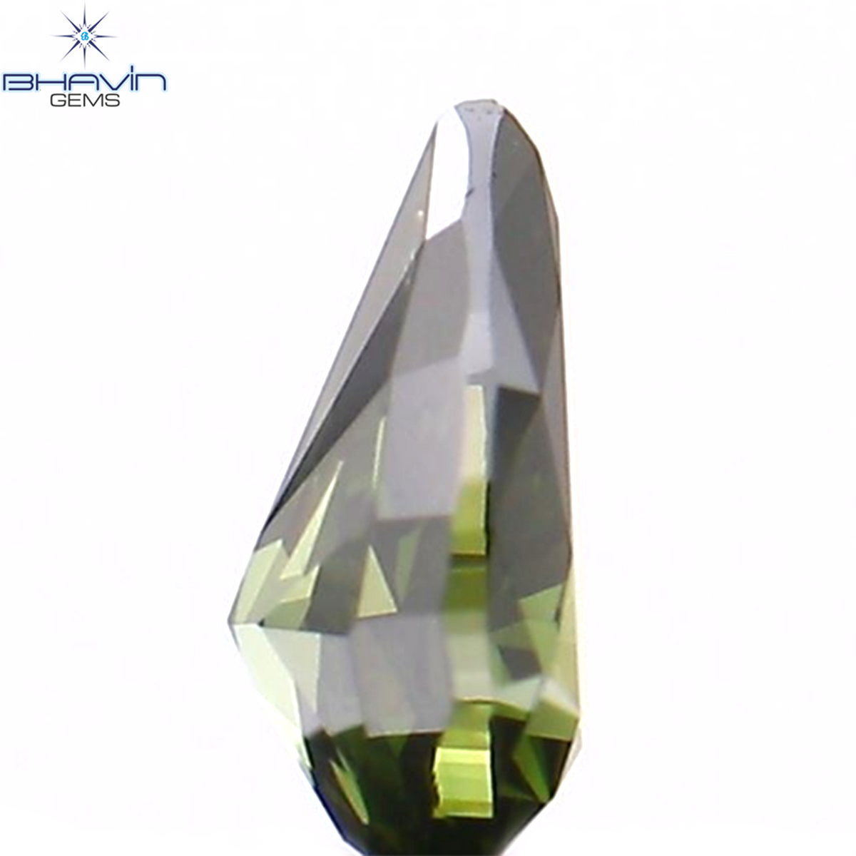 0.17 CT ペアシェイプ ナチュラル ダイヤモンド グリーン カラー VS2 クラリティ (4.27 MM)