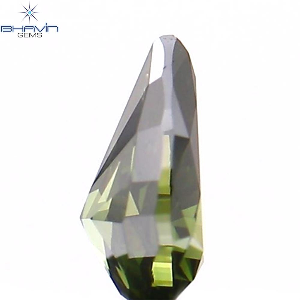 0.17 CT Pear Shape Natural Diamond Green Color VS2 Clarity (4.27 MM)