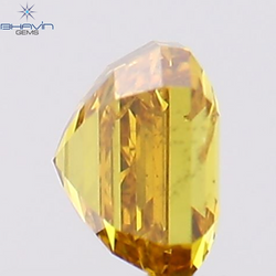 0.45 CT Asscher Shape Natural Diamond Orange Color SI1 Clarity (4.08 MM)