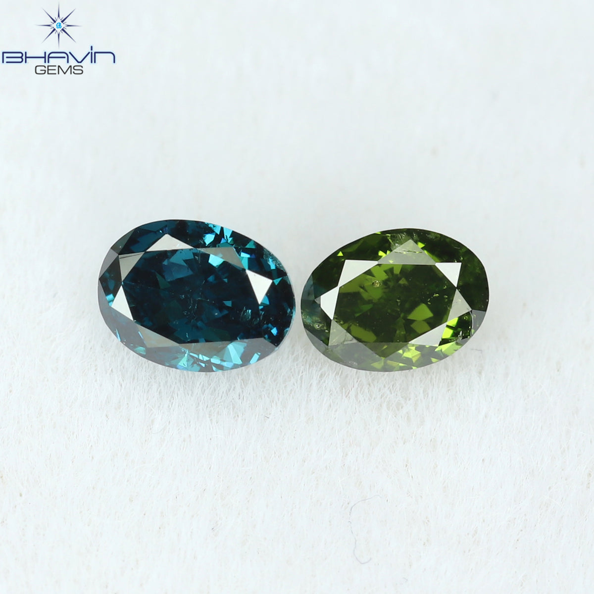 0.24 CT/2 Pcs Natural Oval Diamond Enhanced Mix Color Clarity SI1 (3.60 MM)