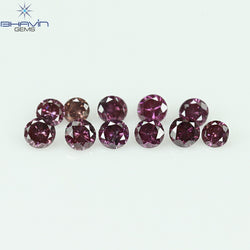 0.21 CT/11 Pcs Round Shape Natural Loose Diamond Pink Color SI Clarity (1.75 MM)
