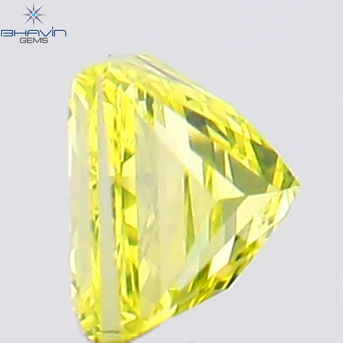0.14 CT プリンセス シェイプ 天然ダイヤモンド 緑がかった黄色 VS1 クラリティ (2.87 MM )