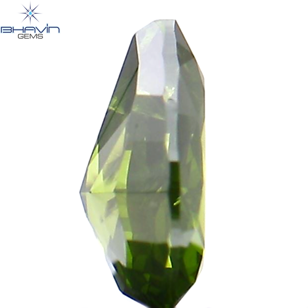 0.14 CT Pear Shape Natural Diamond Enhanced Green Color VS1 Clarity (4.22 MM)
