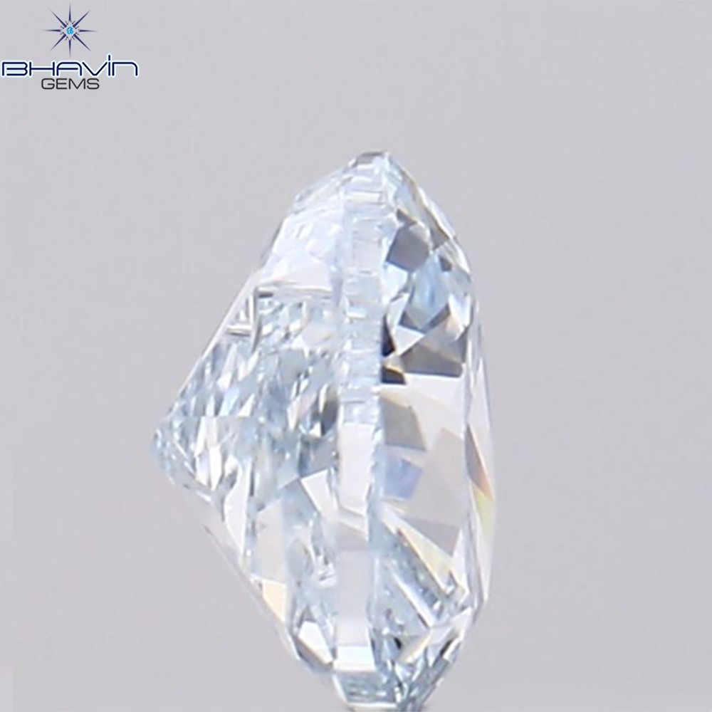 0.45 CT ハートシェイプ 天然ダイヤモンド 緑がかった青色 VS1 クラリティ (4.36 MM)