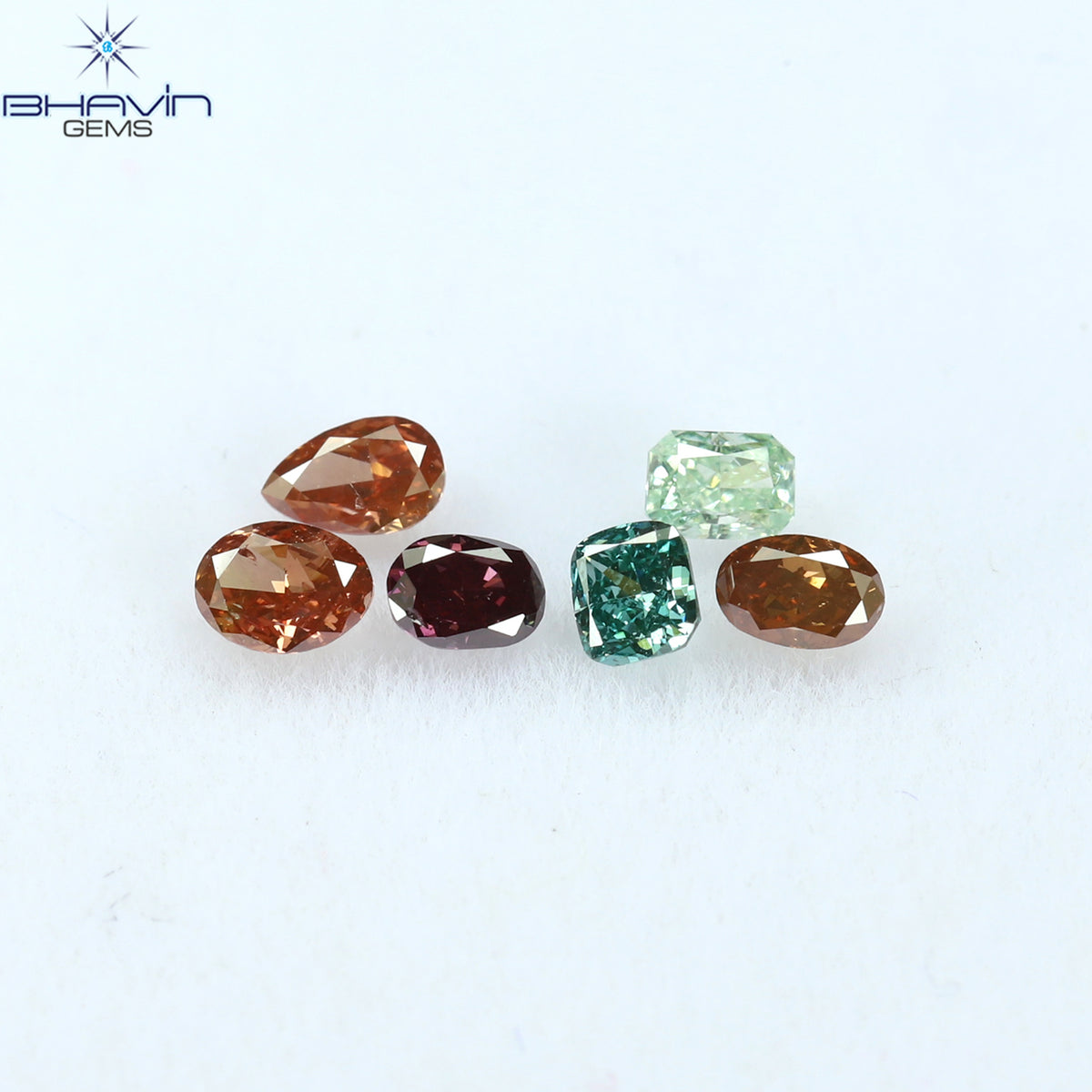 0.41 CT/6 Pcs Natural Mix Diamond Enhanced Mix Fancy Color Clarity SI2 (3.15 MM)