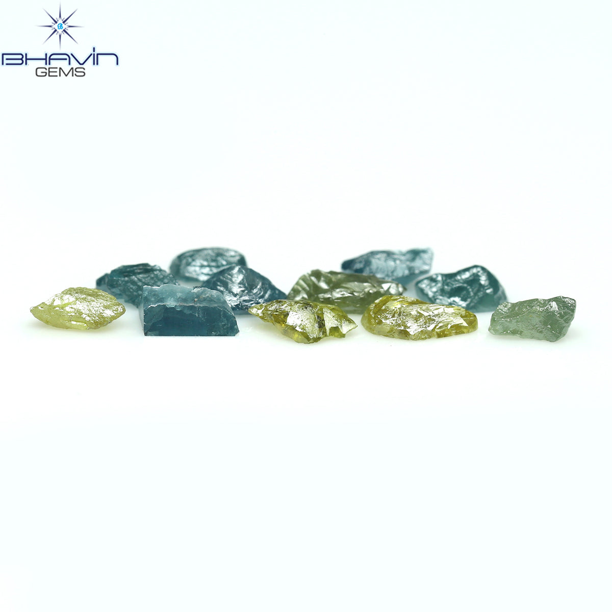 2.23 CT/11 Pcs Natural Rough Diamond Enhanced Mix Fancy Color Clarity I3 (6.02 MM)