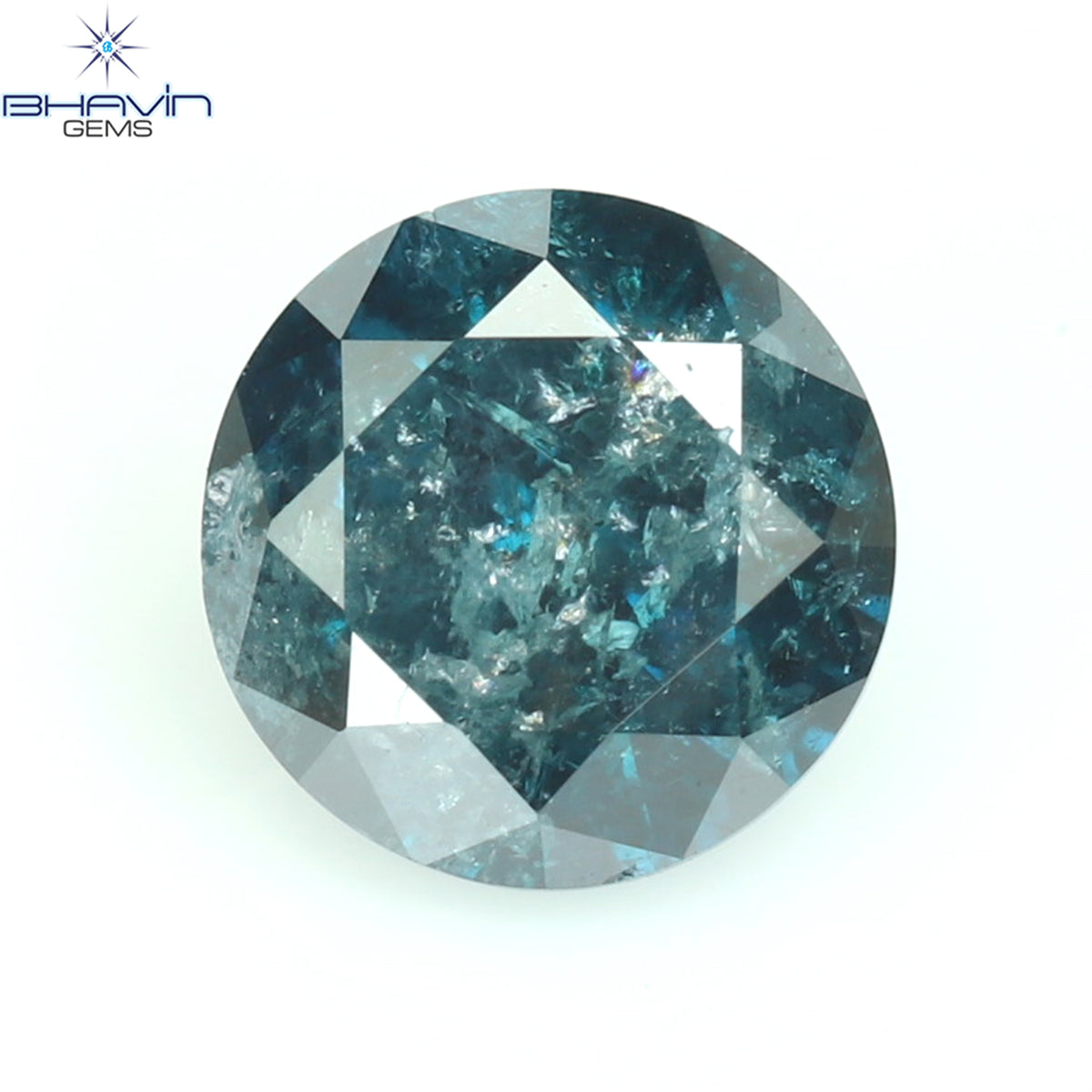 0.50 CT Natural Round Diamond Enhanced Blue Color Clarity I3 (4.95 MM)
