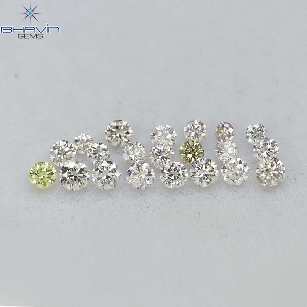 0.62 CT/21 Pcs Natural Round Diamond Pink Color Clarity VS2 (2.30 MM)