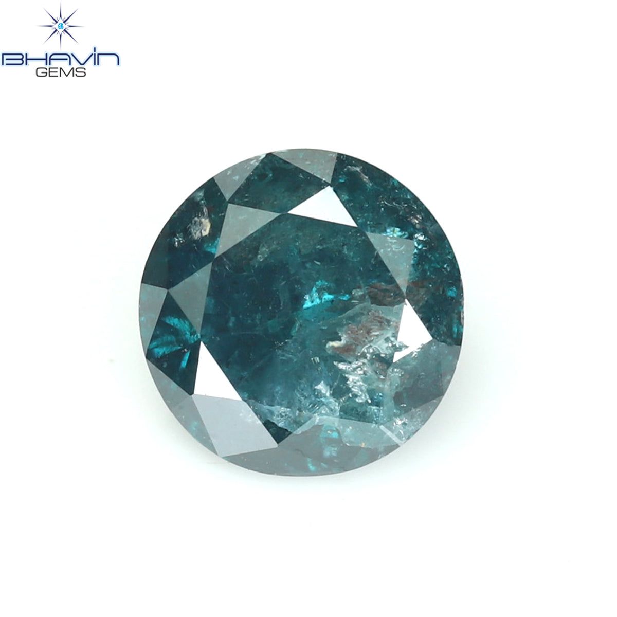 0.73 CT Natural Round Diamond Enhanced Blue Color Clarity I3 (5.55 MM)