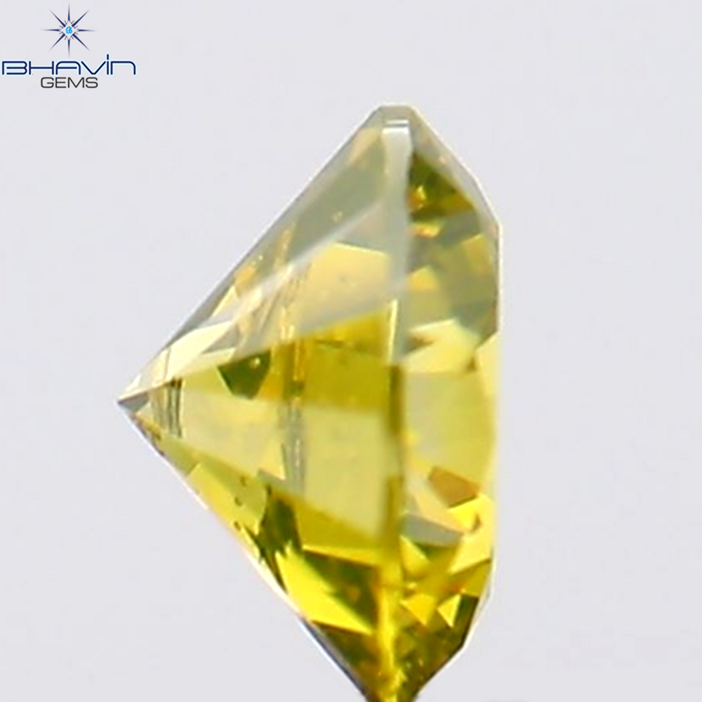 0.12 CT Round Shape Natural Diamond Green Yellow Color VS2 Clarity (3.19 MM)