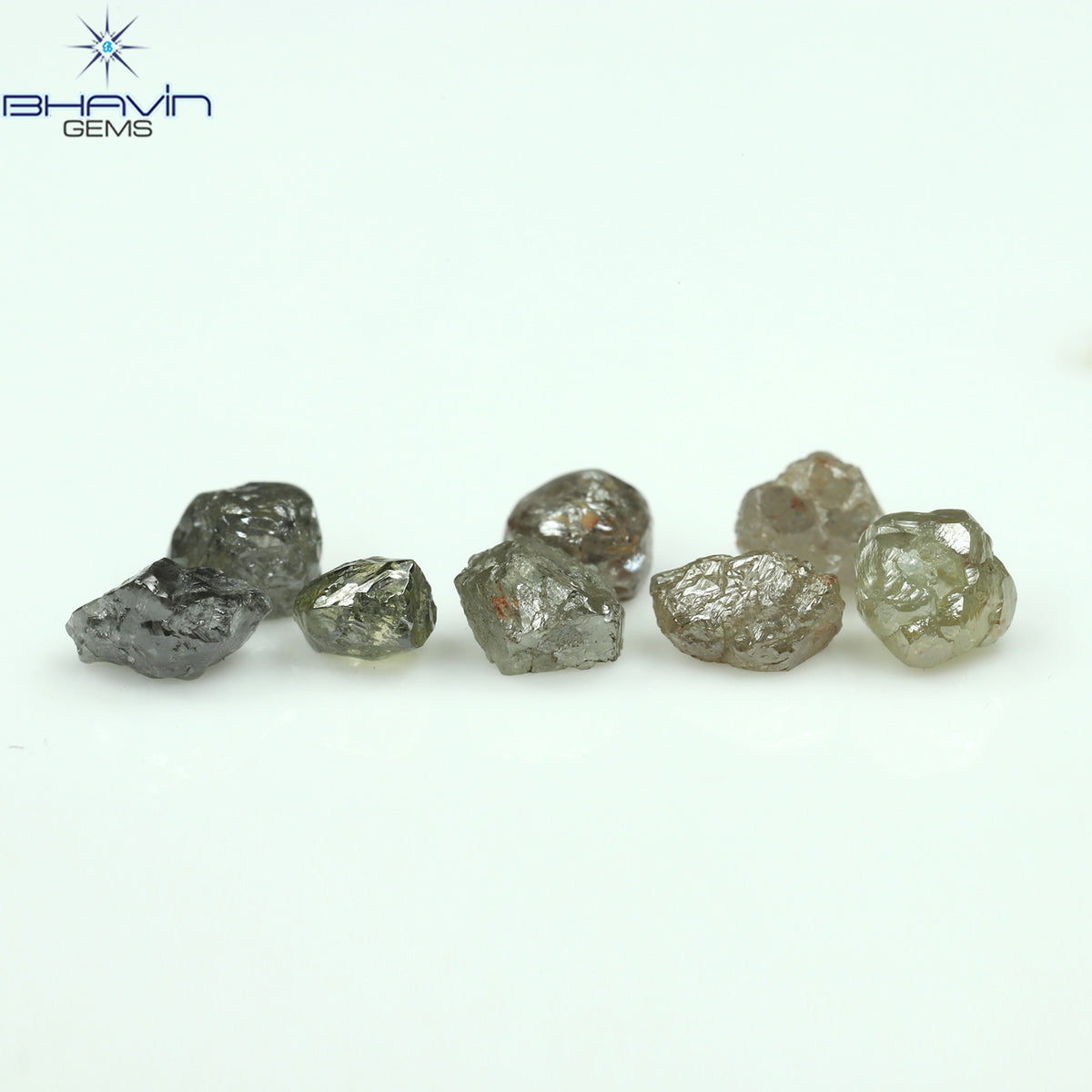 4.83 CT/8 Pcs Natural Rough Diamond Salt And Pepper Color Clarity I3 (4.43 MM)