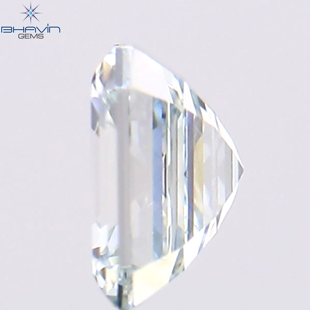 0.33 CT アッシャー シェイプ ナチュラル ダイヤモンド グリーンがかったブルー カラー VS1 クラリティ (4.06 MM)