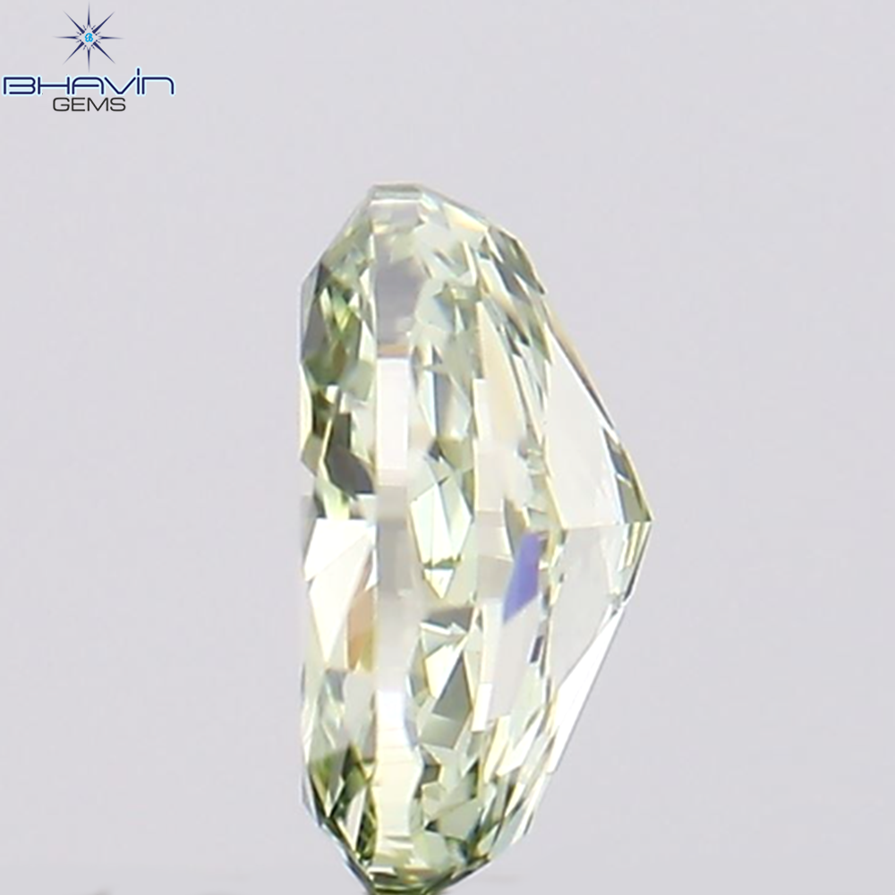 0.26 CT Natural Oval Diamond Enhanced Bluish Green Color Clarity VS1 (4.42 MM)