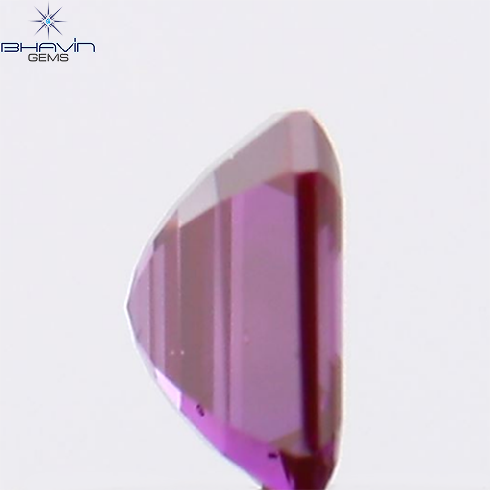 0.24 CT Natural Asscher Diamond Enhanced Pink Color Clarity VS2 (3.74 MM)