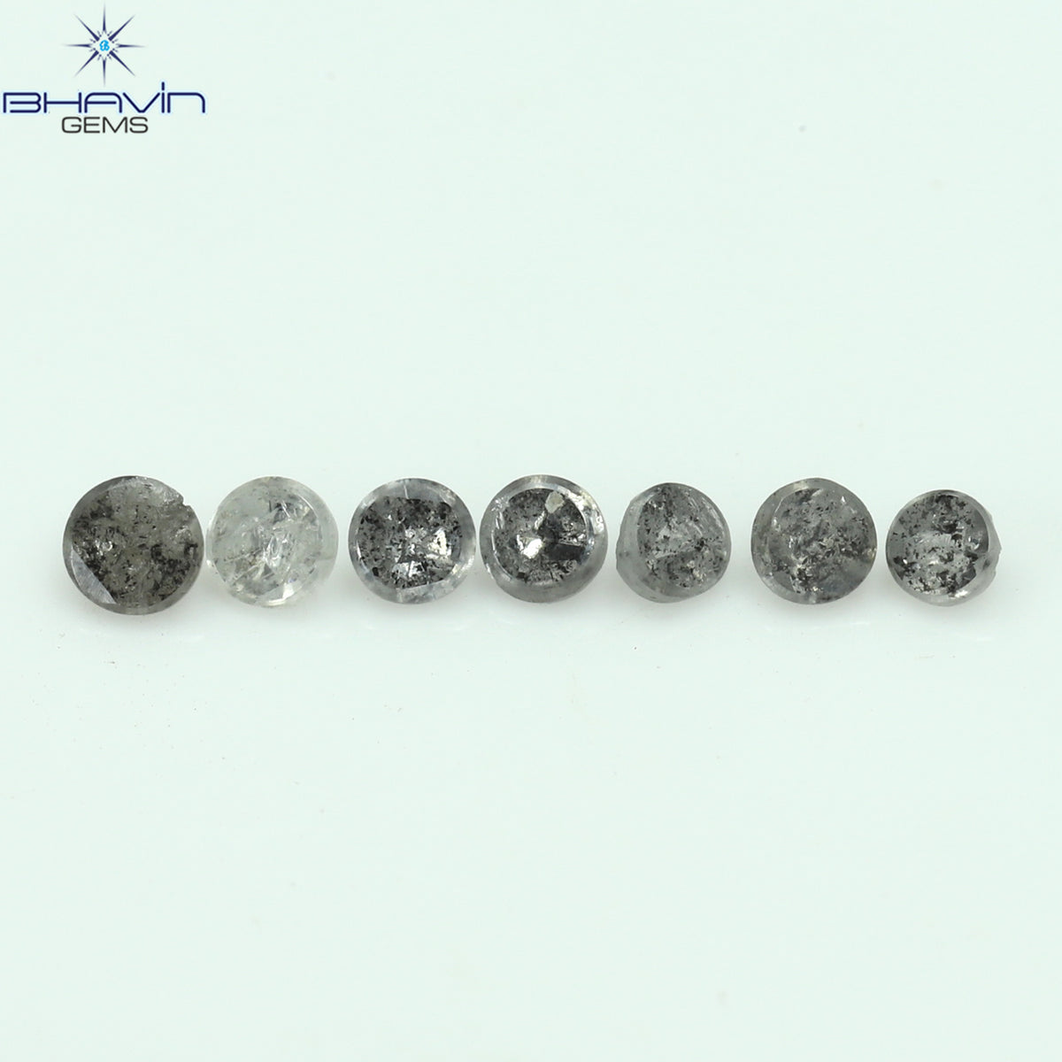 0.31 CT/7 Pcs Natural Uncut Diamond Salt And Pepper Color Clarity I3 (2.28 MM)