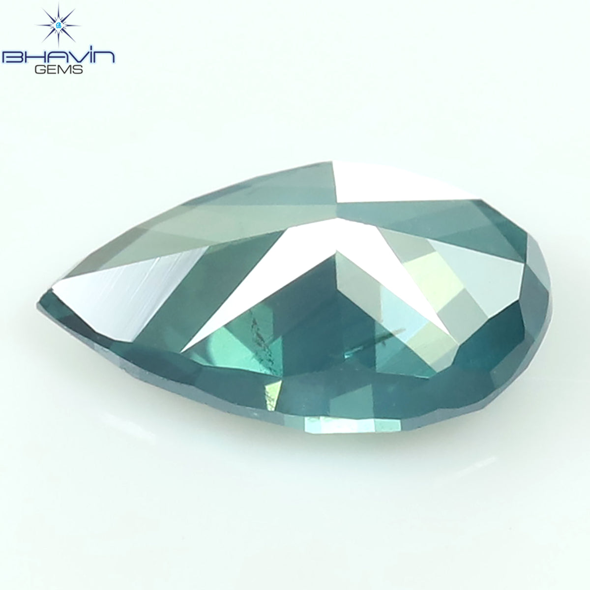 0.30 CT Pear Natural Diamond Enhanced Greenish Blue Color Clarity SI2 (3.41 MM)