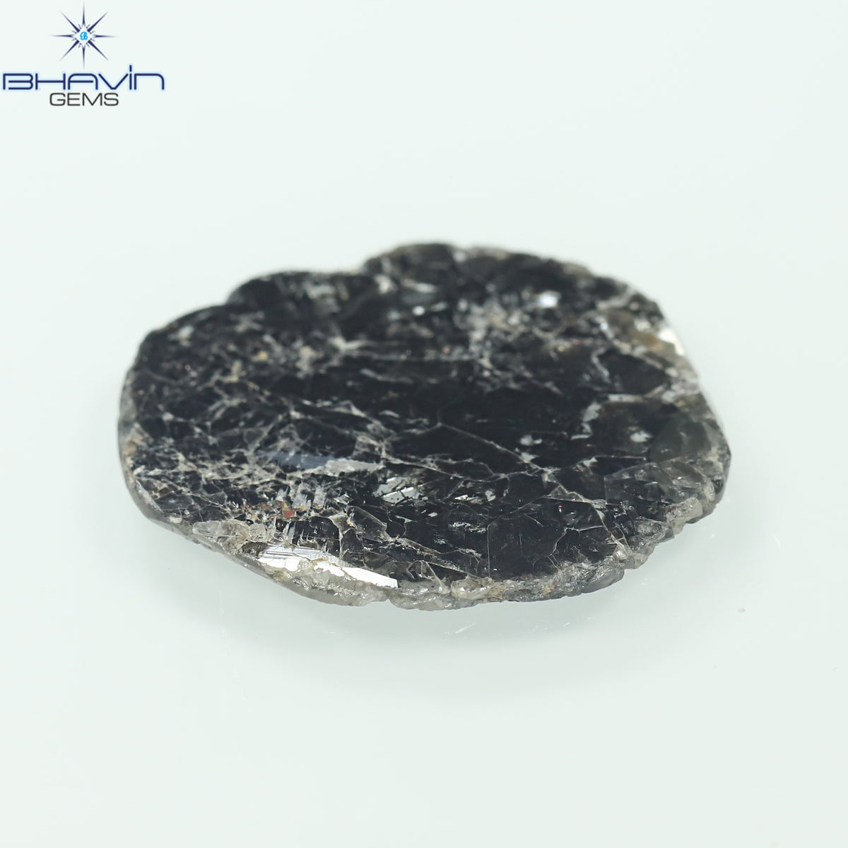 8.69 CT Slice Natural Diamond Salt And Pepper Color Clarity I3 (24.00 MM)