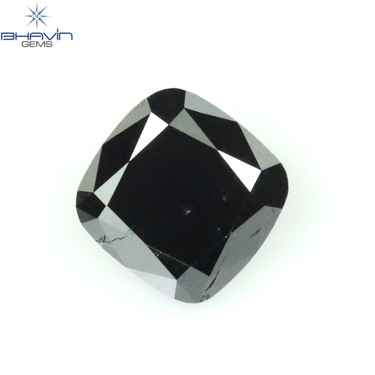 0.46 CT Natural Cushion Diamond Enhanced Black Color Clarity Opaque (4.20 MM)
