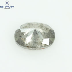 0.78 CT オーバルシェイプ ナチュラル ダイヤモンド ソルト アンド ペッパー カラー I3 クラリティ (6.70 MM)