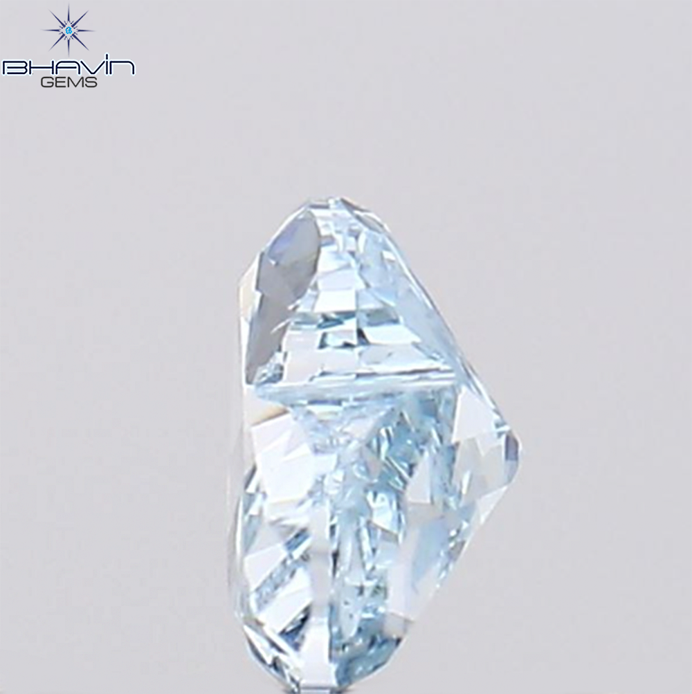 0.31 CT ハートシェイプ 天然ダイヤモンド 緑がかった青色 VS1 クラリティ (4.40 MM)