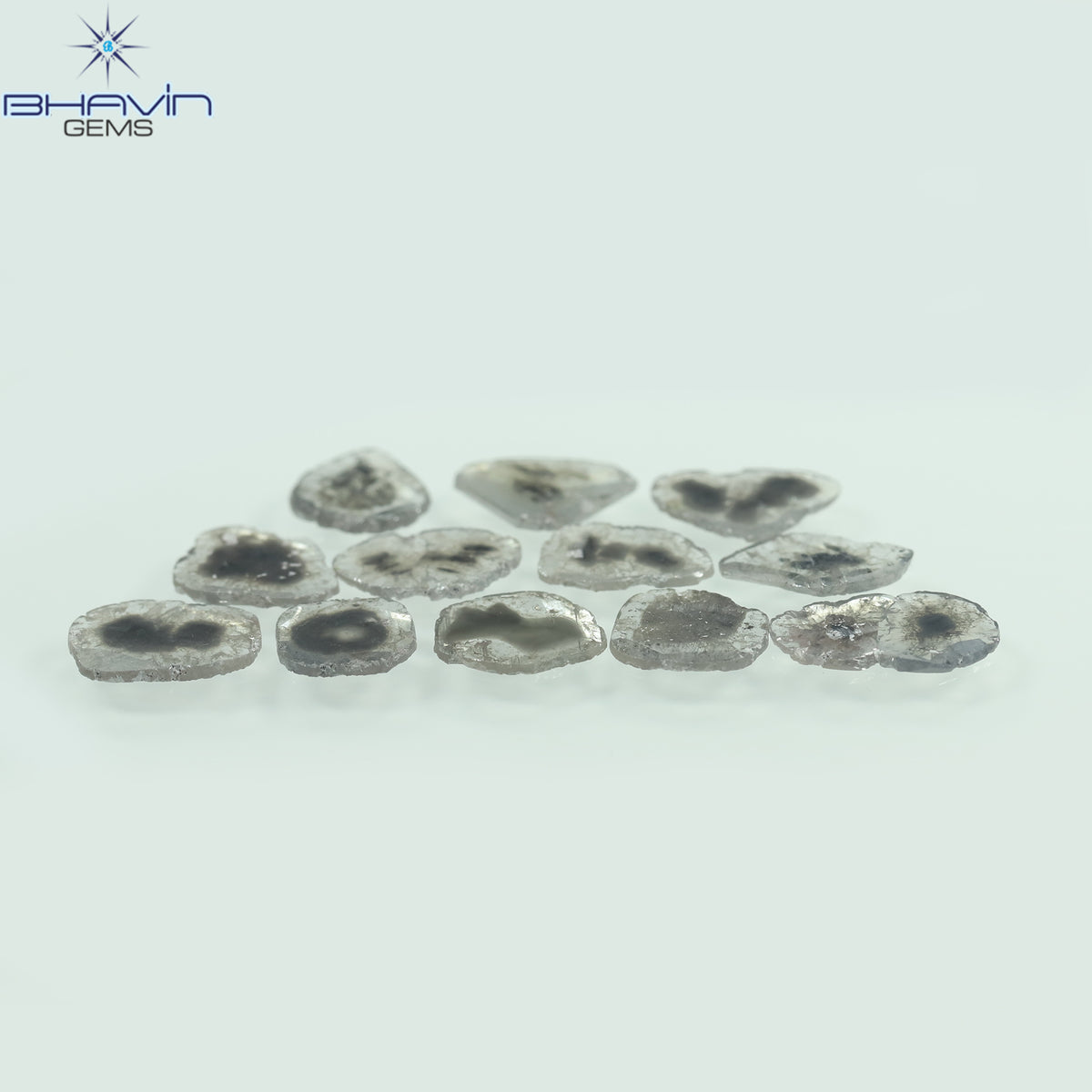 4.46 CT (12 Pcs) Slice Natural Diamond Salt And Pepper Color Clarity I3 (9.90 MM)