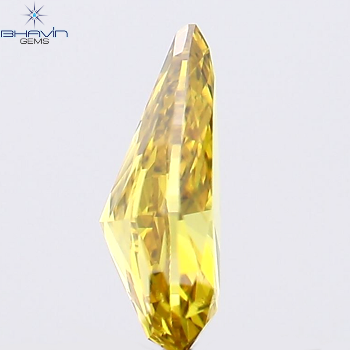 0.18 CT Natural Pear Diamond Enhanced Orange Yellow Color Clarity SI1 (5.03 MM)