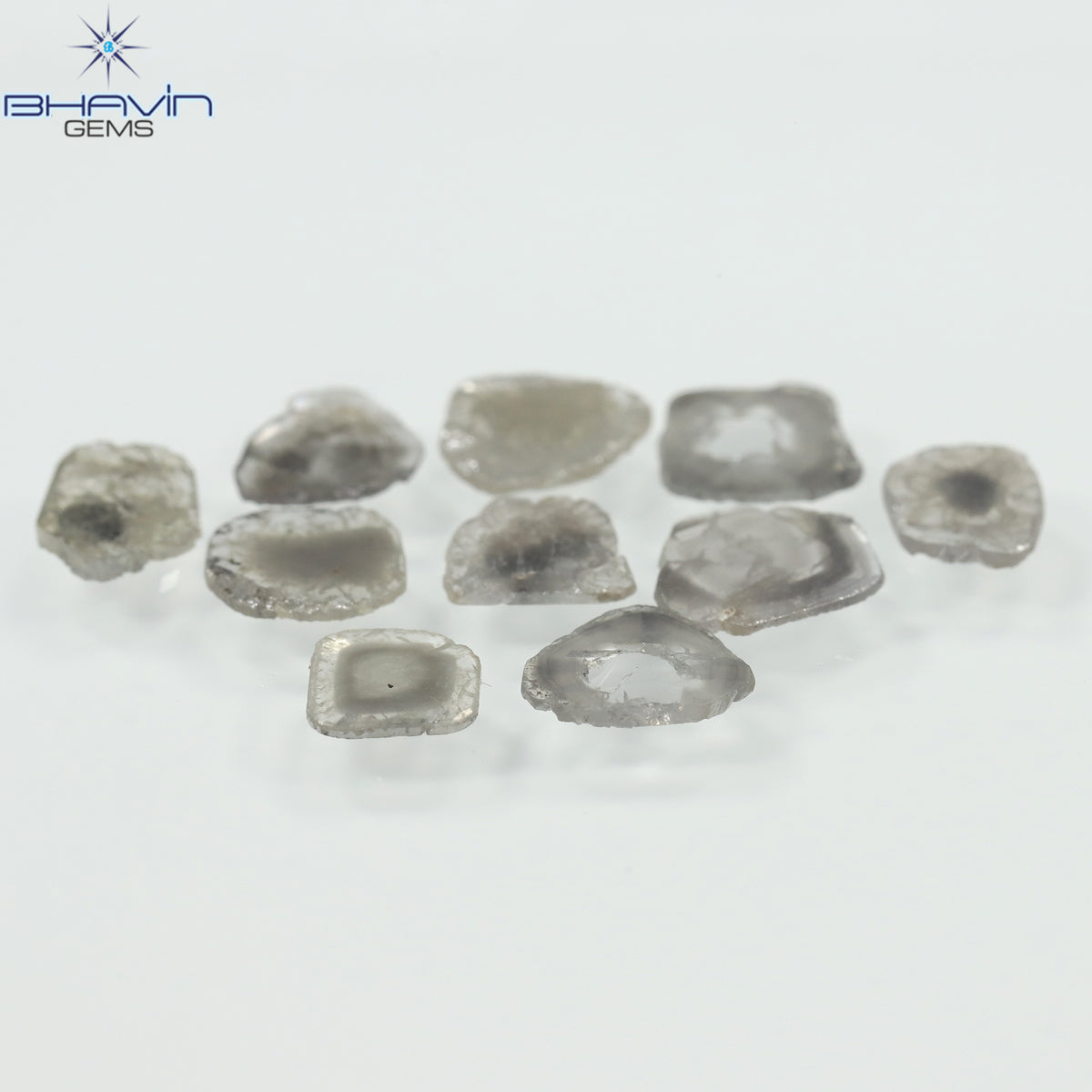2.65 CT (10 Pcs) Slice Diamond Salt And Pepper Color Clarity I3 (6.90 MM)