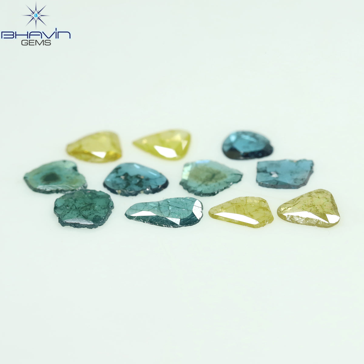 1.19 CT/11 Pcs Natural Slice Diamond Enhanced Blue Color Clarity I3 (6.08 MM)