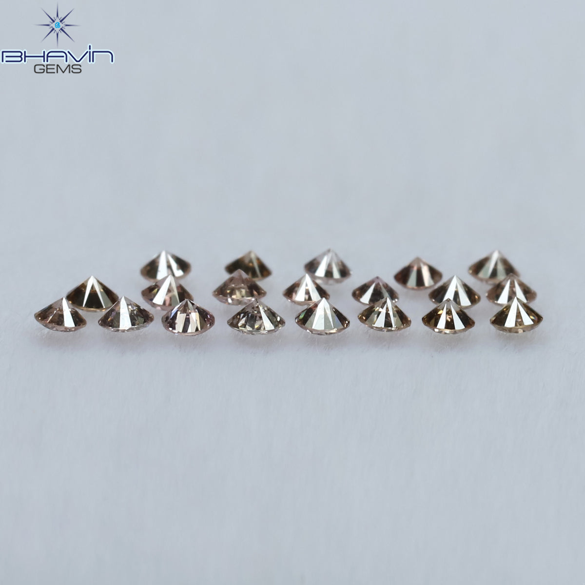 0.29 CT/20 Pcs Natural Round Diamond Brown Pink Argyle Color Clarity VS-SI (1.60 MM)