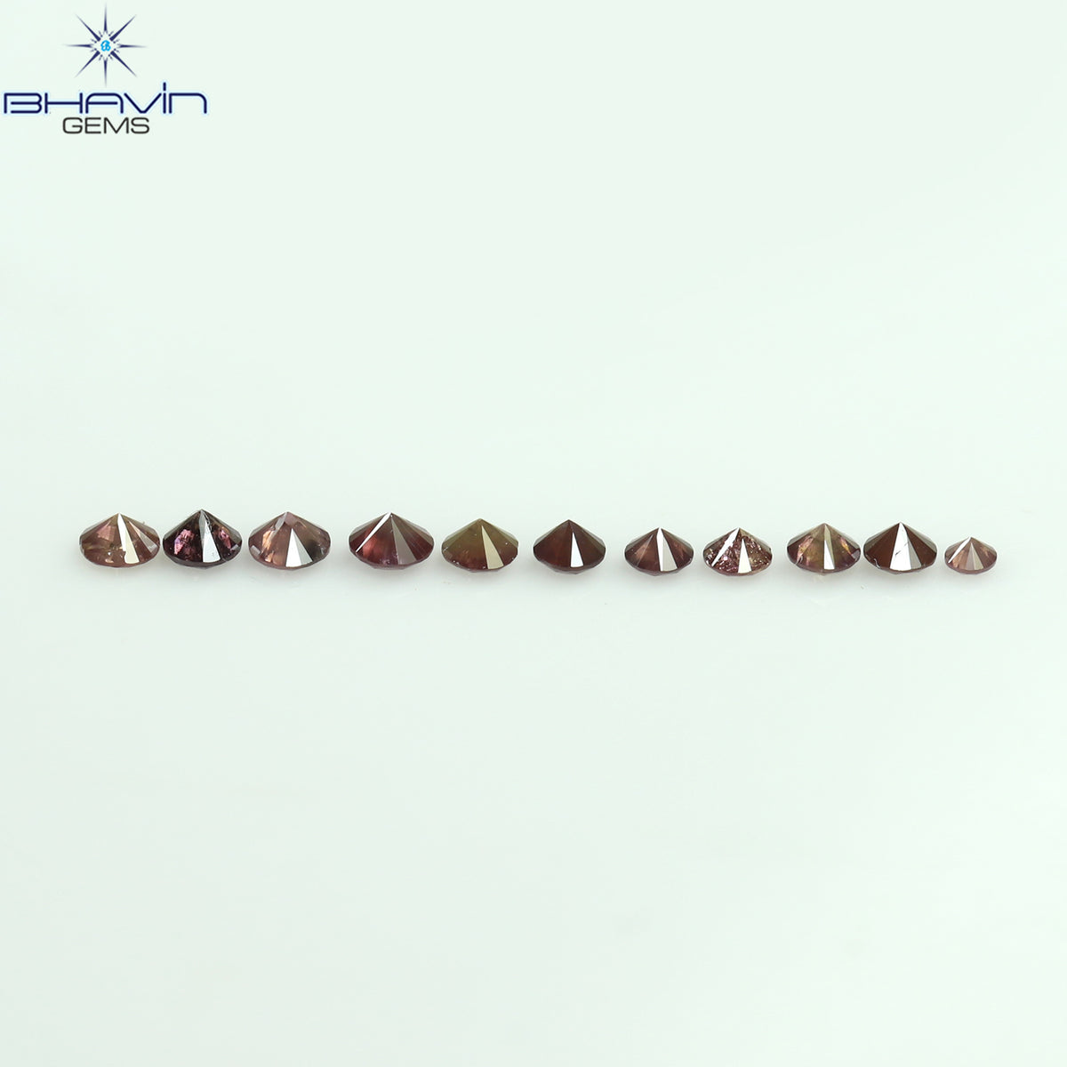 0.18 CT/11 個 ラウンド シェイプ ナチュラル ルース ダイヤモンド ピンク カラー I3 クラリティ (1.75 MM)