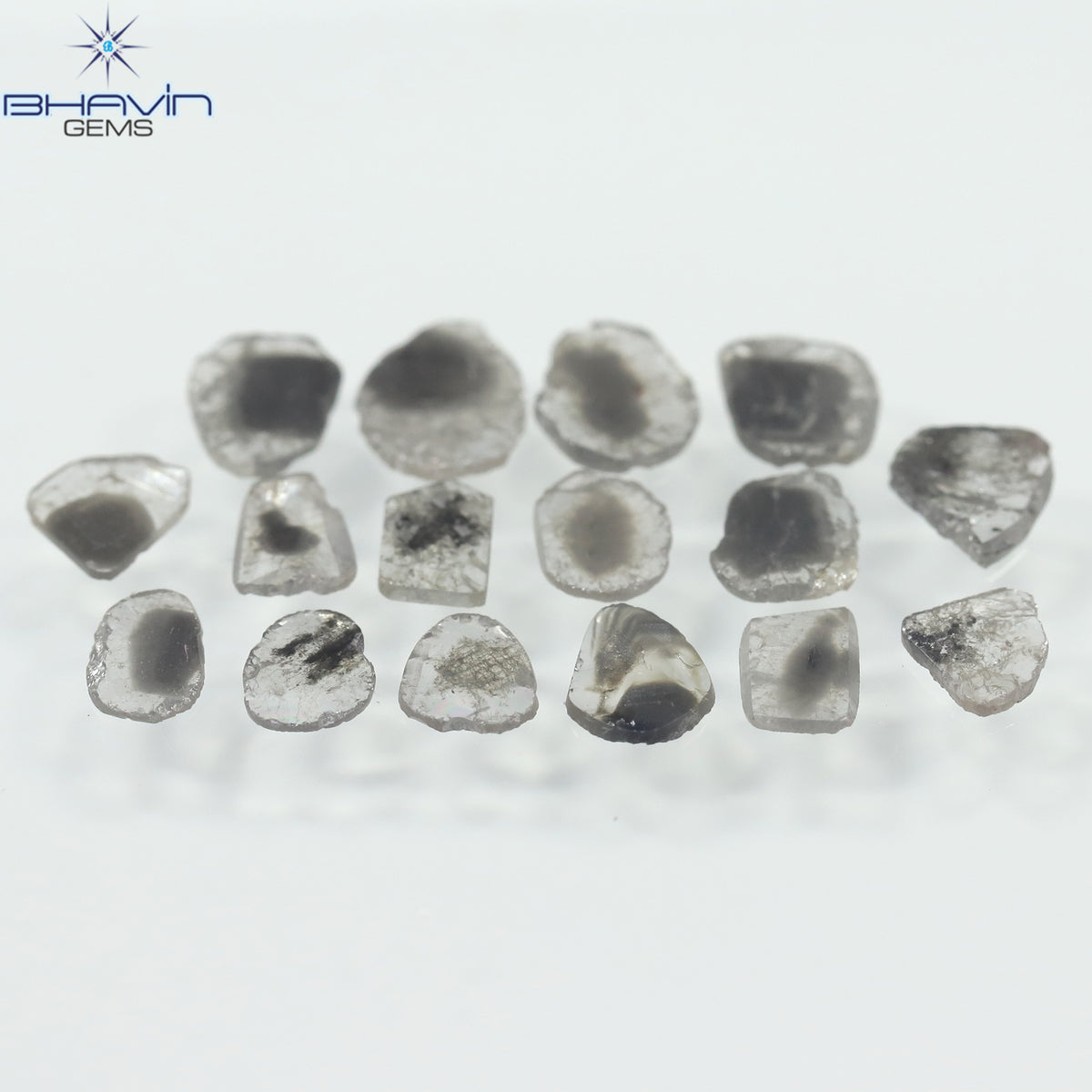 1.83 CT (16 Pcs) Slice Natural Diamond Salt And Pepper Color Clarity I3 (5.85 MM)