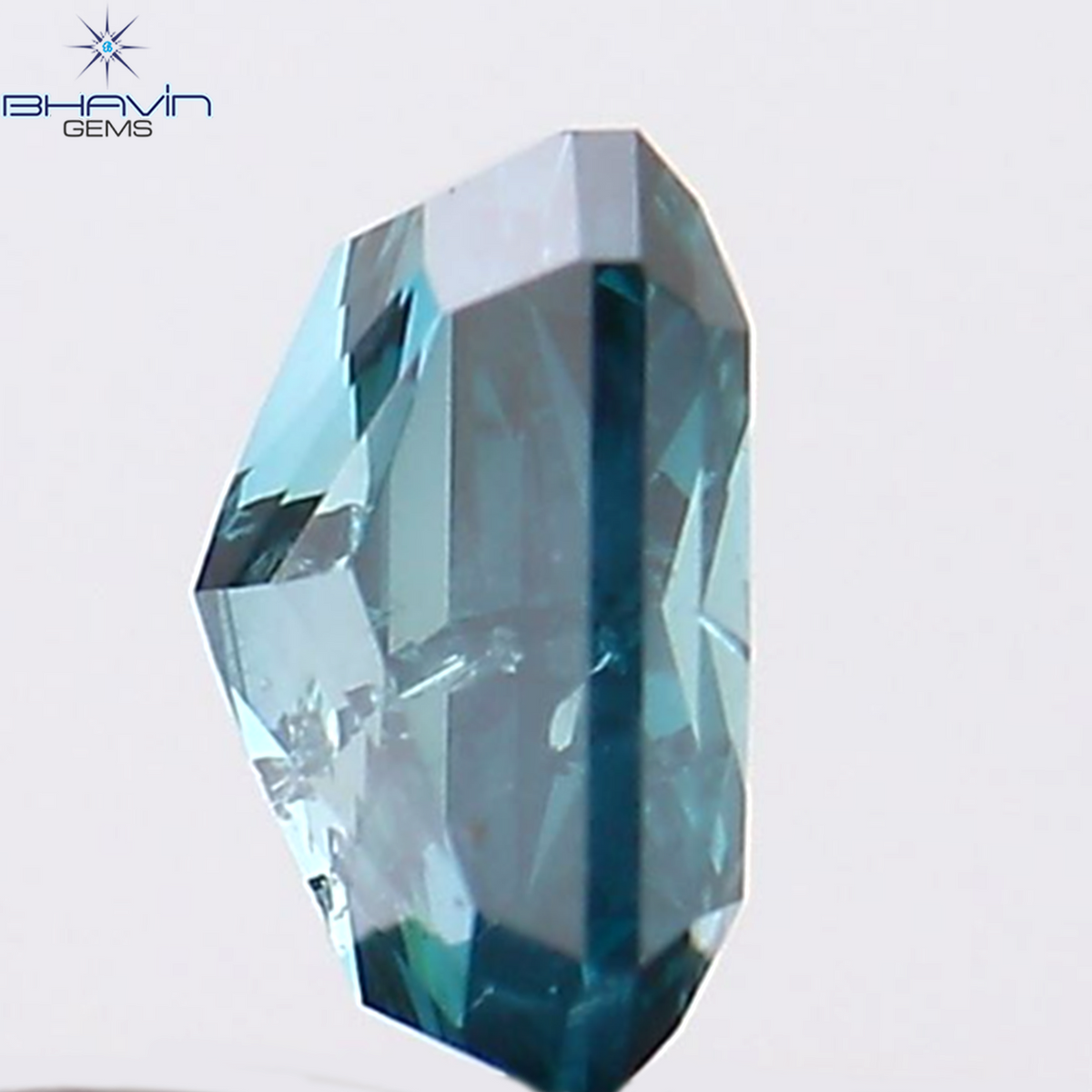 0.39 CT Natural Radiant Diamond Enhanced Blue Color Clarity I1 (4.58 MM)