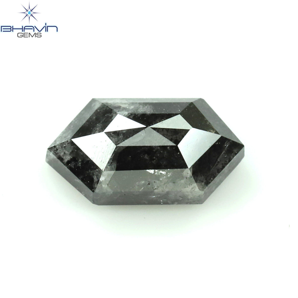0.48 CT 六角形 天然ルース ダイヤモンド ソルト アンド ペッパー カラー I3 クラリティ (5.06 MM)