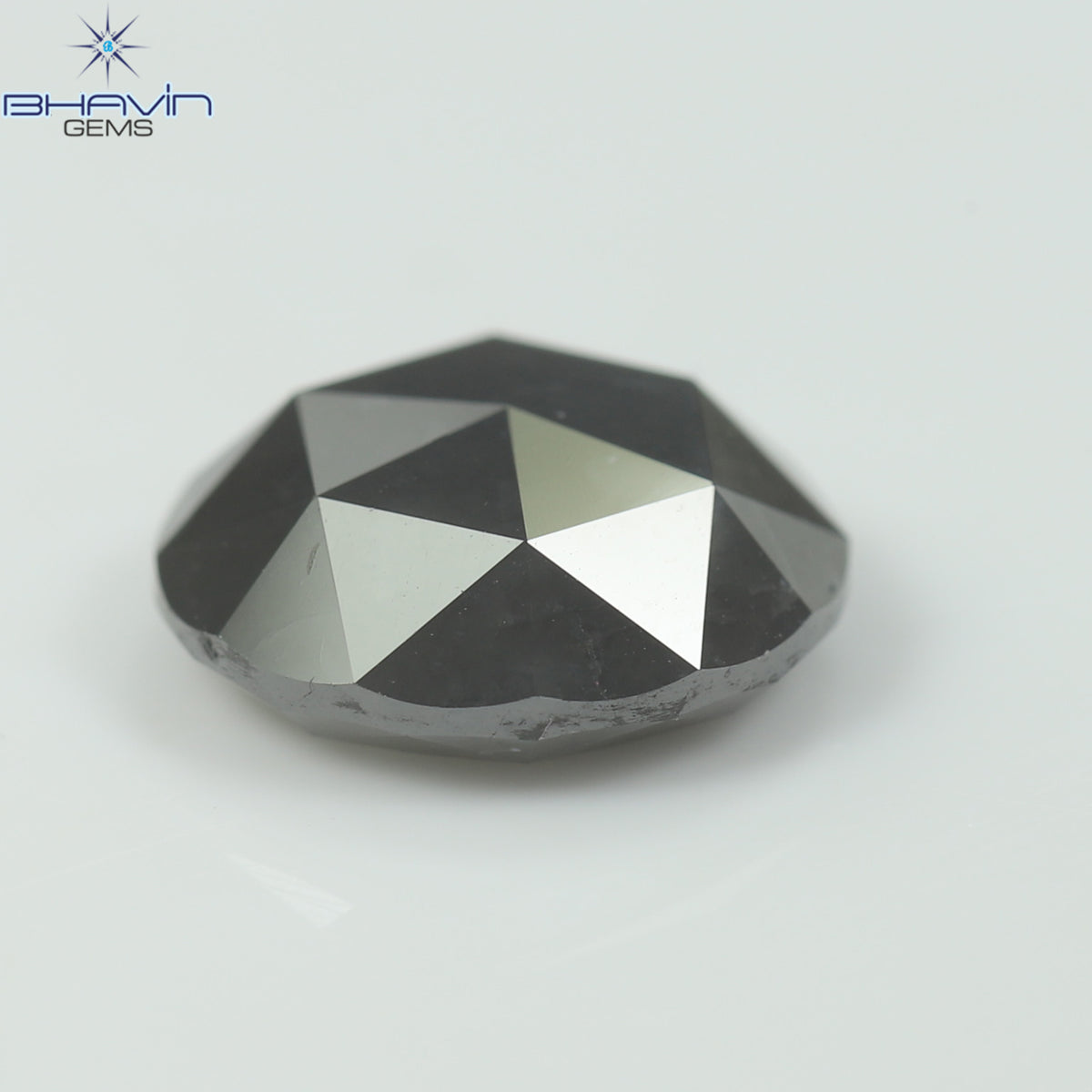 5.54 CT、ラウンド ローズ カット ダイヤモンド、グレー、クラリティ I3 (11.63 MM)