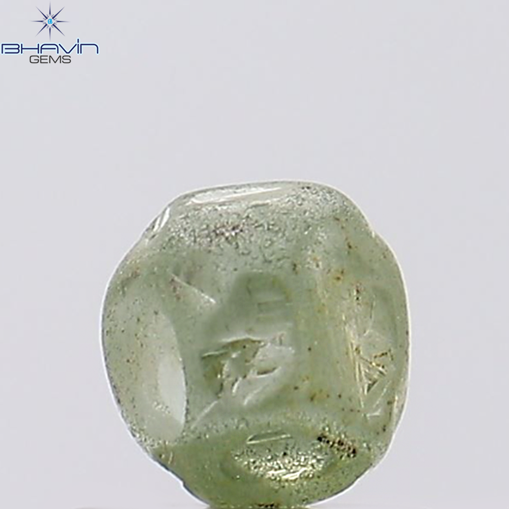 0.91 CT Rough Natural Diamond Enhanced Greenish Blue Color Clarity VS2 (5.03 MM)
