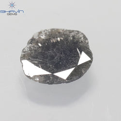 0.89 CT Slice Shape Natural Diamond Salt And Pepper Color I3 Clarity (9.81 MM)