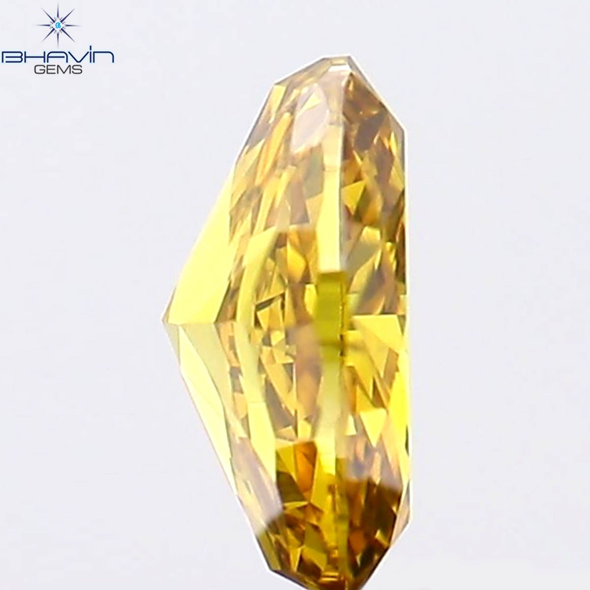 0.23 CT Natural Oval Diamond Enhanced Orange Color Clarity VS1 (4.53 MM)