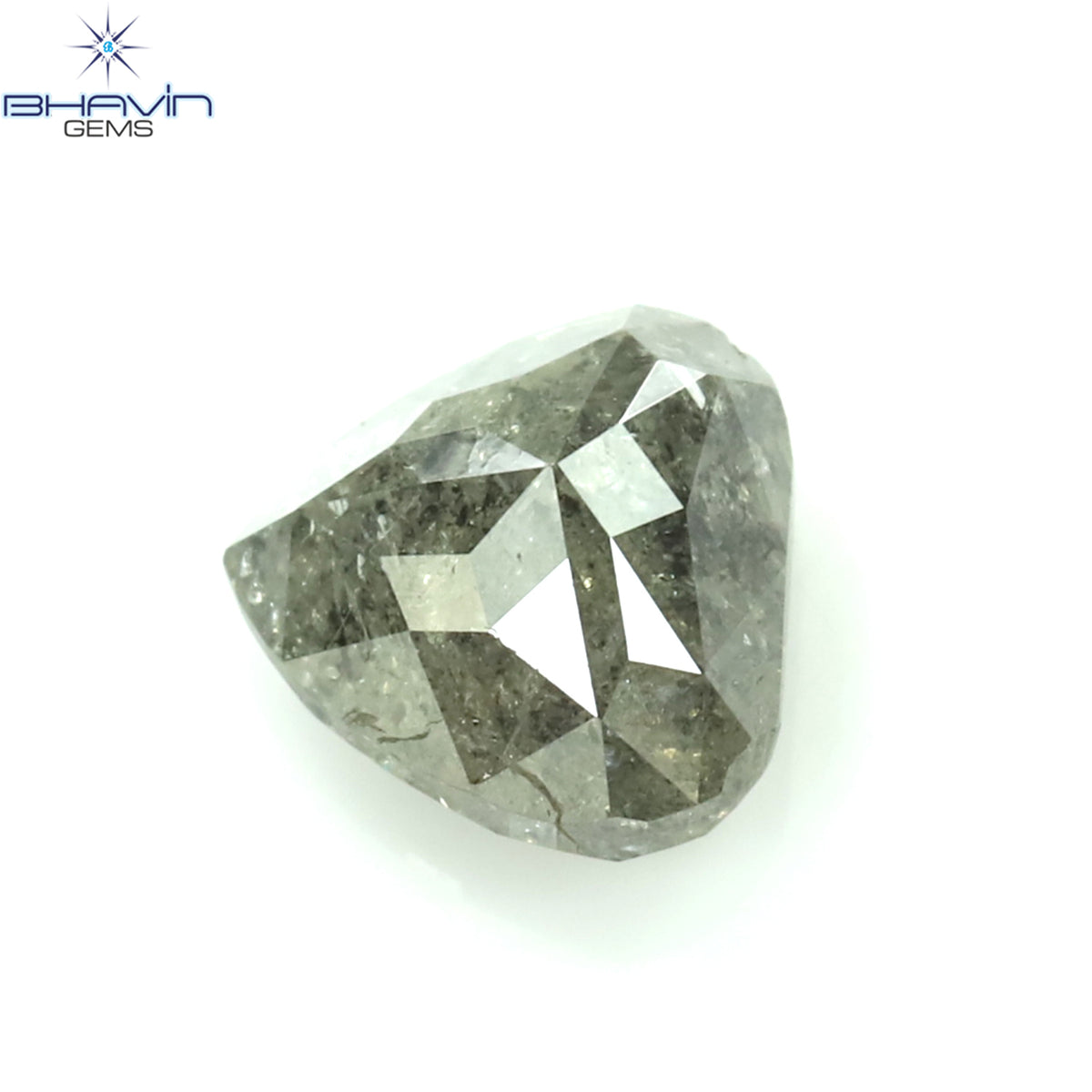 0.75 CT Natural Heart Diamond Salt And Pepper Color Clarity I3 (5.74 MM)