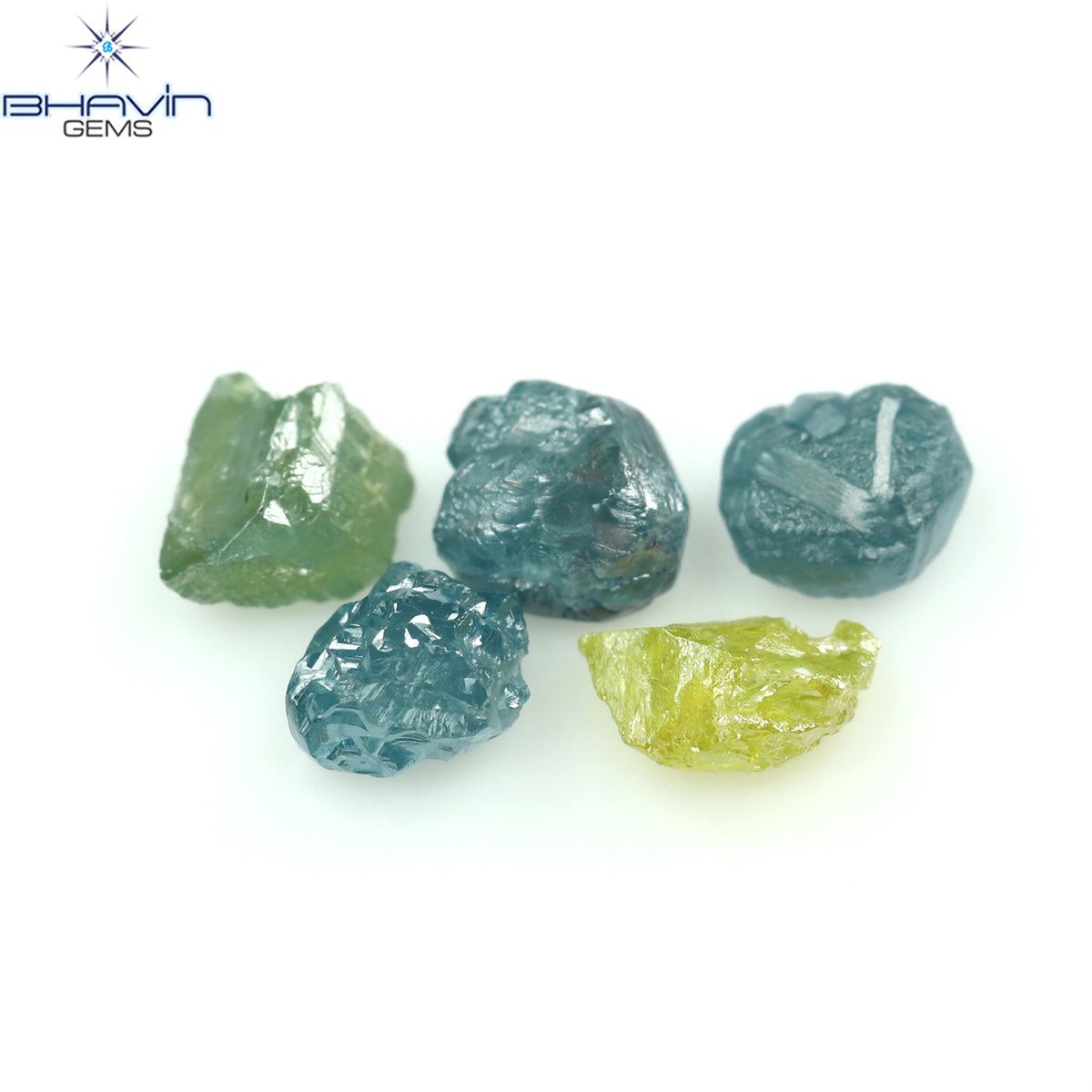 0.97 CT/5 Pcs Natural Rough Diamond Enhanced Mix Fancy Color Clarity I3 (4.17 MM)