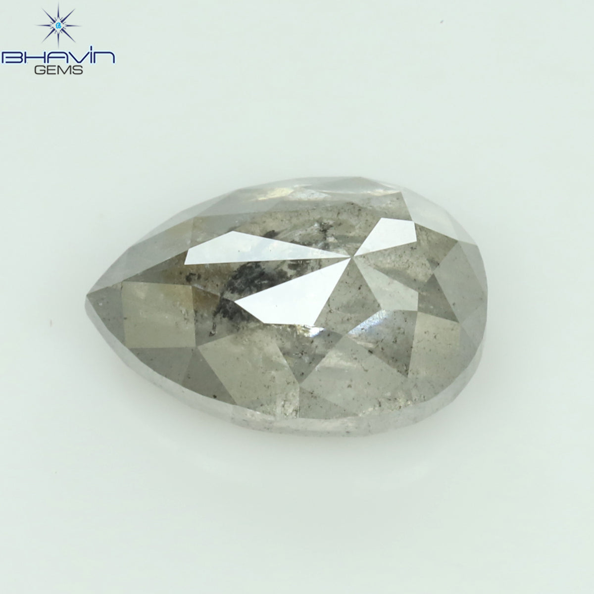 0.53 CT ペアシェイプ ナチュラル ルース ダイヤモンド ソルト アンド ペッパー カラー I3 クラリティ (5.90 MM)