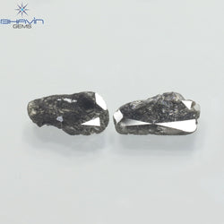 1.60 CT Slice Shape Natural Diamond Salt And Pepper Color I3 Clarity (11.19 MM)