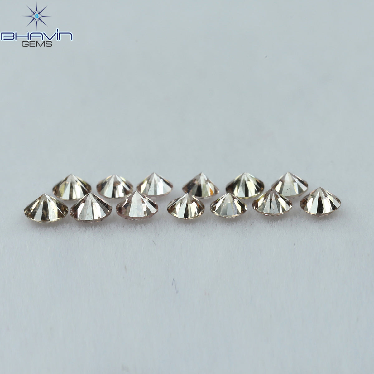 0.52 CT/13 Pcs Natural Round Diamond Brown Pink (Argyle) Color Clarity VS2 (2.35 MM)