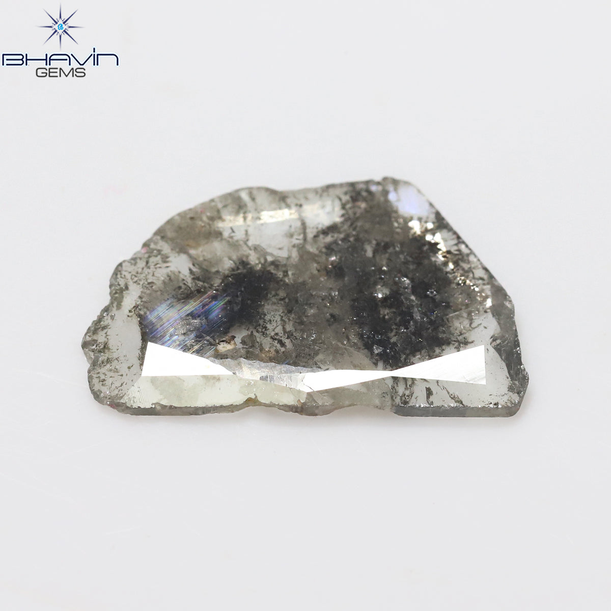3.42 CT Natural Slice Diamond Salt And Pepper Color Clarity I3 (18.84 MM)