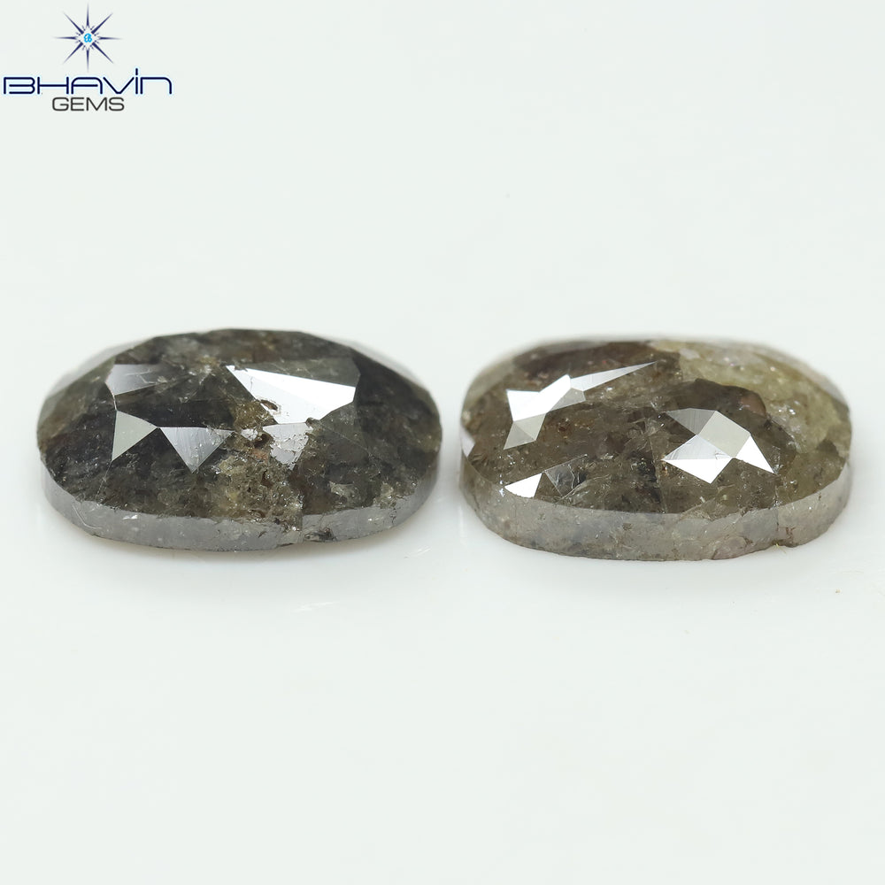 3.29 CT(2 Pcs) Oval Shape Natural Diamond Brown Color I3 Clarity (8.57 MM)